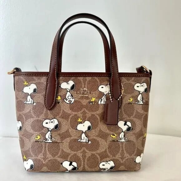 Coach Jackets & Blazers - Coach! X Peanuts City Mini Tote Bag In Signature With Snoopy Print